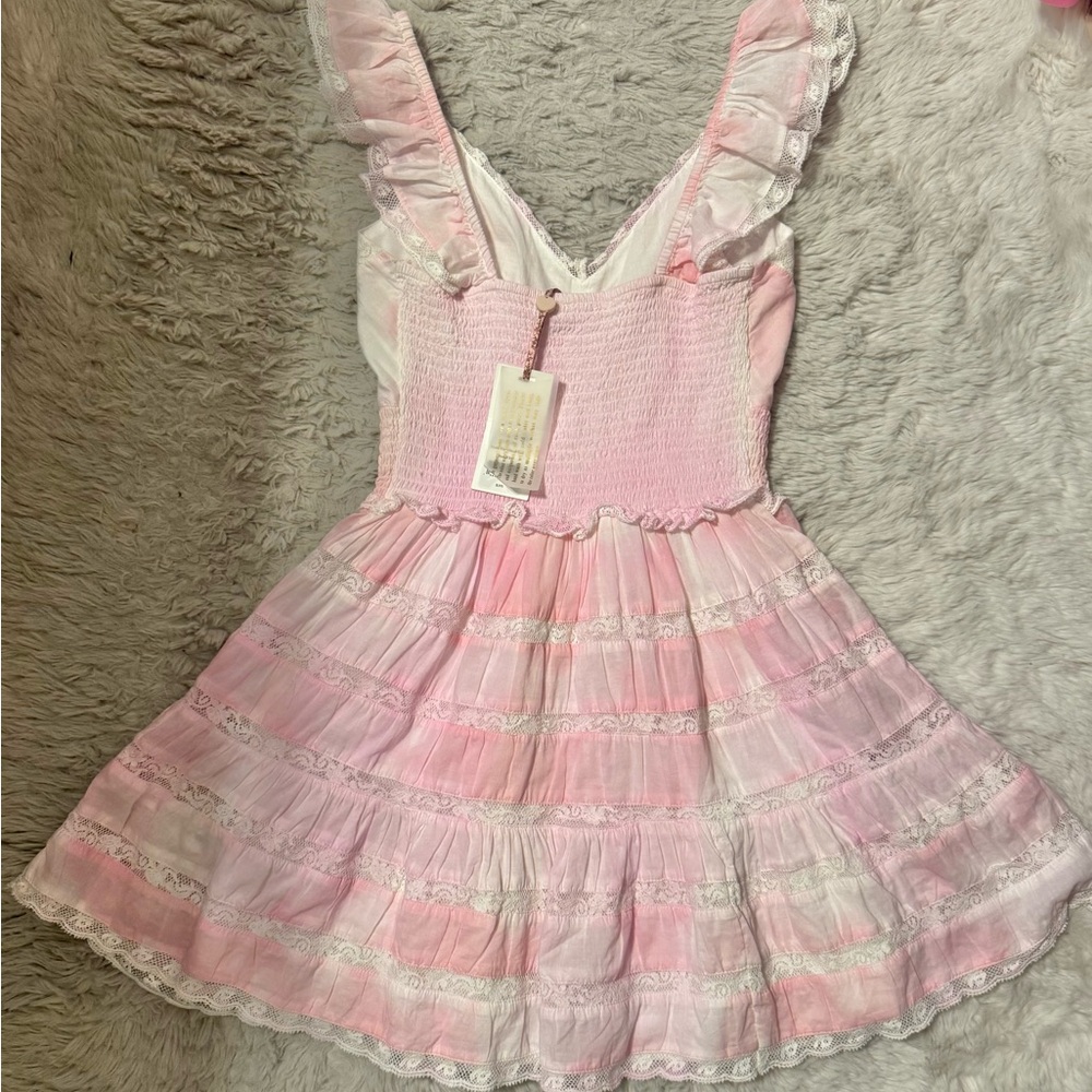 LoveShackFancy Peony Pink Hand Dyed Finny Dress - Picture 3 of 6